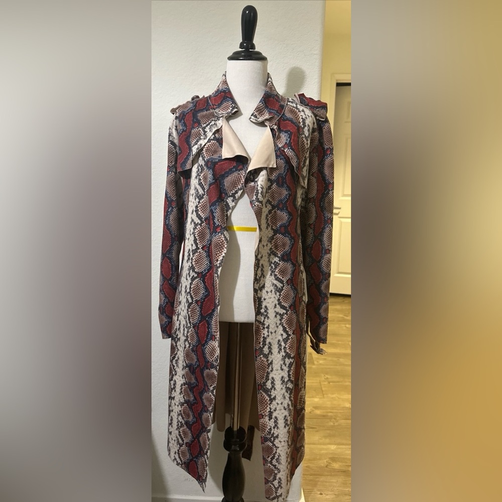 The Sang Snakeskin print jacket size S. Red, Blue, Brown